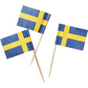 Partypicks Svenska Flaggan 50-pack