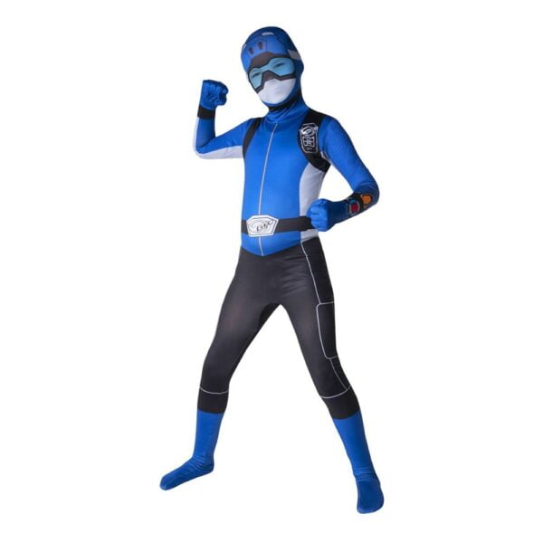 Morpher Power Ranger Blå Barn Maskeraddräkt - Large