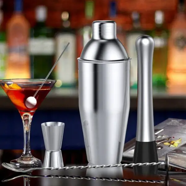 14st Cocktail Set Boston Shaker Mixer Rostfritt Stål Drink Making Tool Kit för home bar användning