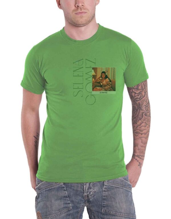 Selena Gomez T Shirt Polaroid Logo Official Mens Green