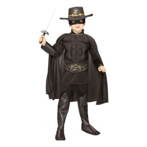 Zorro med Muskler Barn Maskeraddräkt - Large
