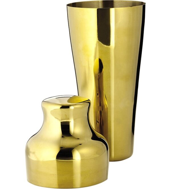 Belmont gold cocktail shaker, True fabrications.