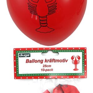 Ballonger Kräftskiva Röda 10-pack