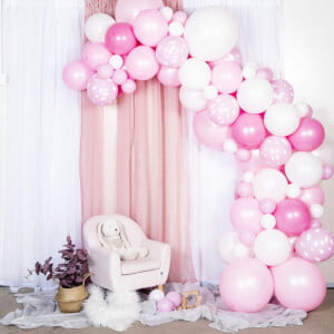 Babyshower dekoration - Ballongbåge i rosa
