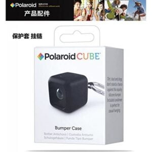 Black Bumper Polaroid skyddsfodral med 90 cm rem och krok för Polaroid CUBE Action Lifestyle HD-kamera