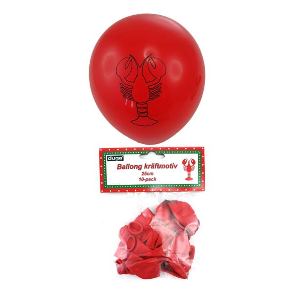 Latexballonger med Kräftmotiv - 10-pack