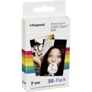 Polaroid Premium ZINK-papper - självhäftande fotopapper - vitt - 5,08 x 7,62 mm 30 ark - för Polaroid Snap Instant (555163)