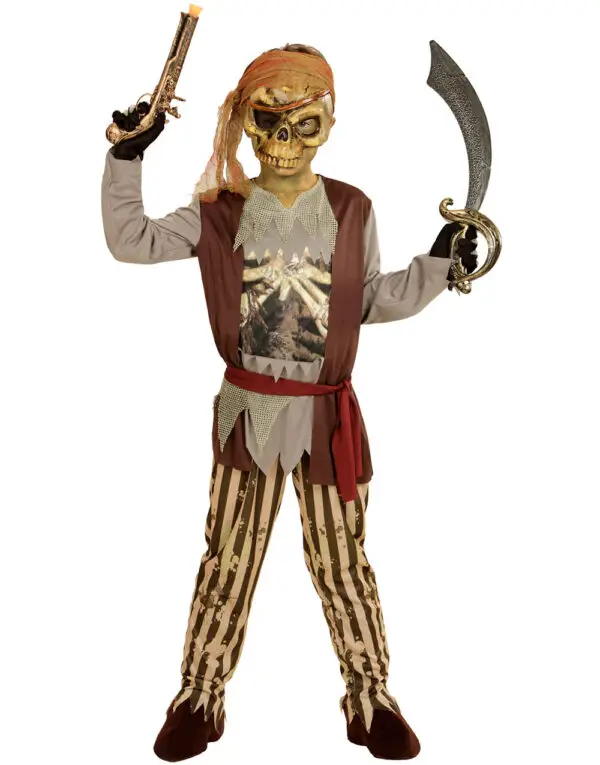 Skelett-Pirat - Komplett Maskeraddräkt