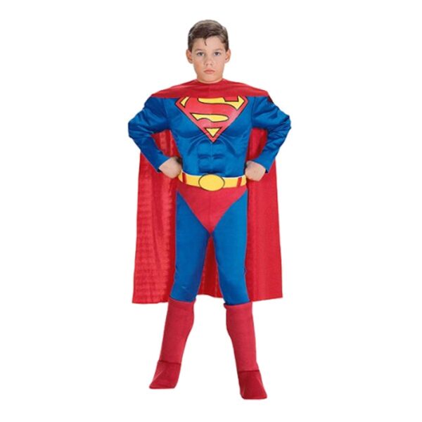Superman med Muskler Barn Maskeraddräkt - Large