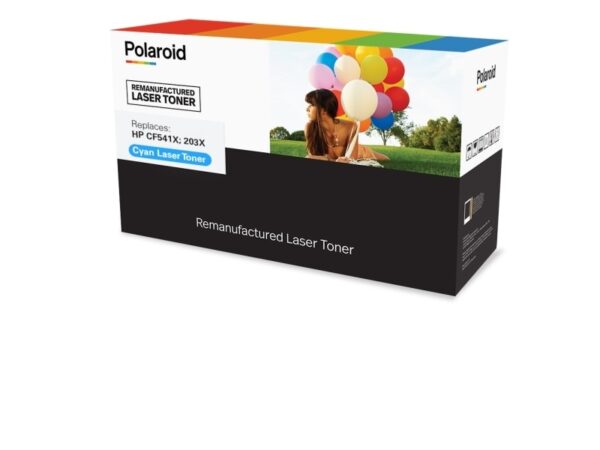 Polaroid - Cyan - kompatibel - återanvänd - tonerkassett (alternativ för: HP CF541X) - för HP Color LaserJet Pro M254dw, M254nw, MFP M280nw, MFP M281