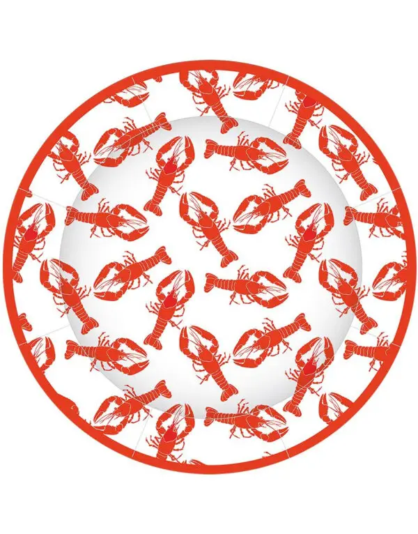 8 st Stora papptallrikar med krabbamotiv 28 cm - Krabbfest