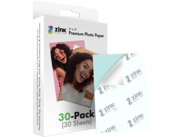 Polaroid Zink Premium, Glansigt, 2x3", Multifärg, 30 ark, Polaroid Snap, Snap Touch, Zip and Mint Cameras & Printers, 30 styck