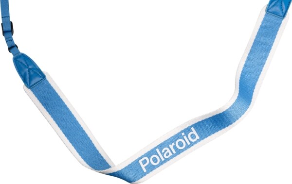 Polaroid Camera Strap Flat Blue Stripe, Kamera med skrivare, Polyester, Bomull, Blå, Kina, Fits Polaroid Now+, Now, OneStep 2 and OneStep+, i-Type, S