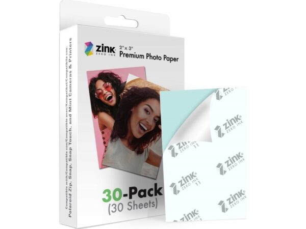 Polaroid Zink Media 2x3" 30 pack, Glansigt, 2x3", Multifärg, 30 ark, Polaroid Snap, Snap Touch, Zip and Mint Cameras & Printers, 40 g