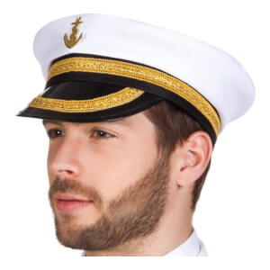 Anordna ett navy party - Kaptensmössa med Gulddetaljer