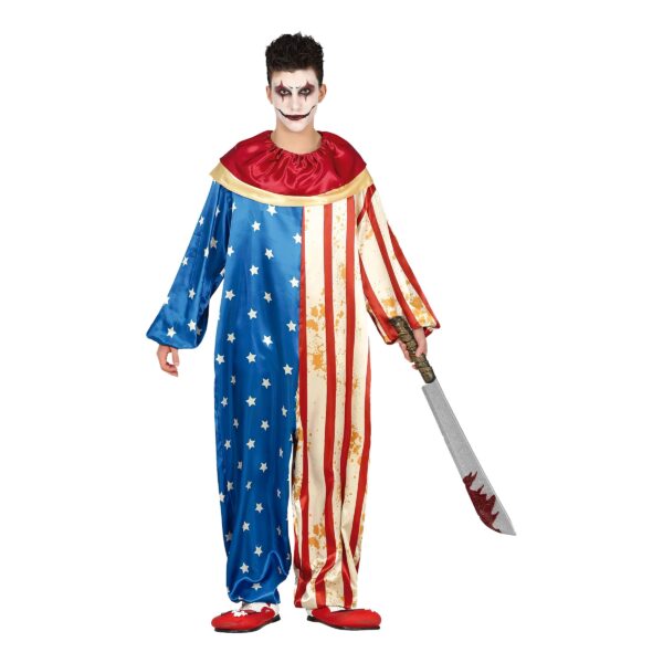 Patriotisk Clown Teen Maskeraddräkt