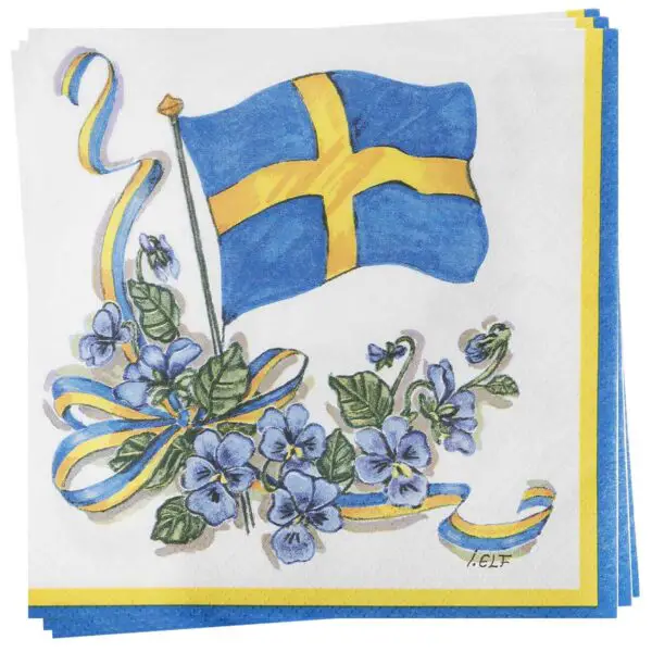 Servetter, Svenska flaggan 33x33 cm 20 st