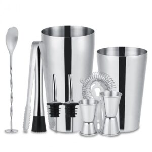 10-delar cocktailset , barset, shaker 700ml - Rostfritt stål