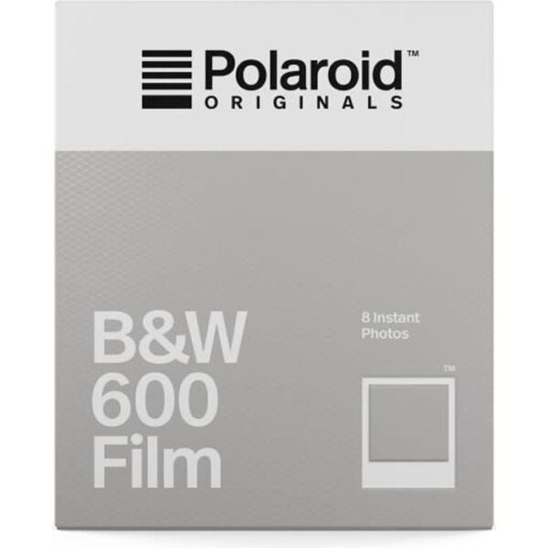 Polaroid - 600 Black & White Instant Films - Paket med 8 filmer - ASA 640 - 10 min utveckling - Vit ram
