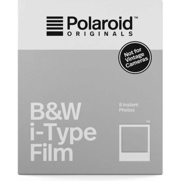 Polaroid - i-Type Black & White Instant Films - Paket med 8 filmer - ASA 640 - 10 min utveckling - Vit ram
