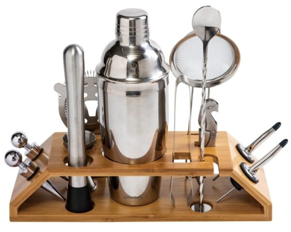 BARTENDERSET FOR DRYCK COCKTAILS 13-DELAR SILVER SHAKER KLAUSBERG KB-7654