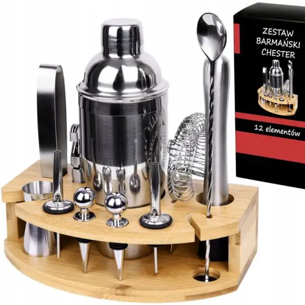 CHESTER bartenderset, förkromad, 12 element