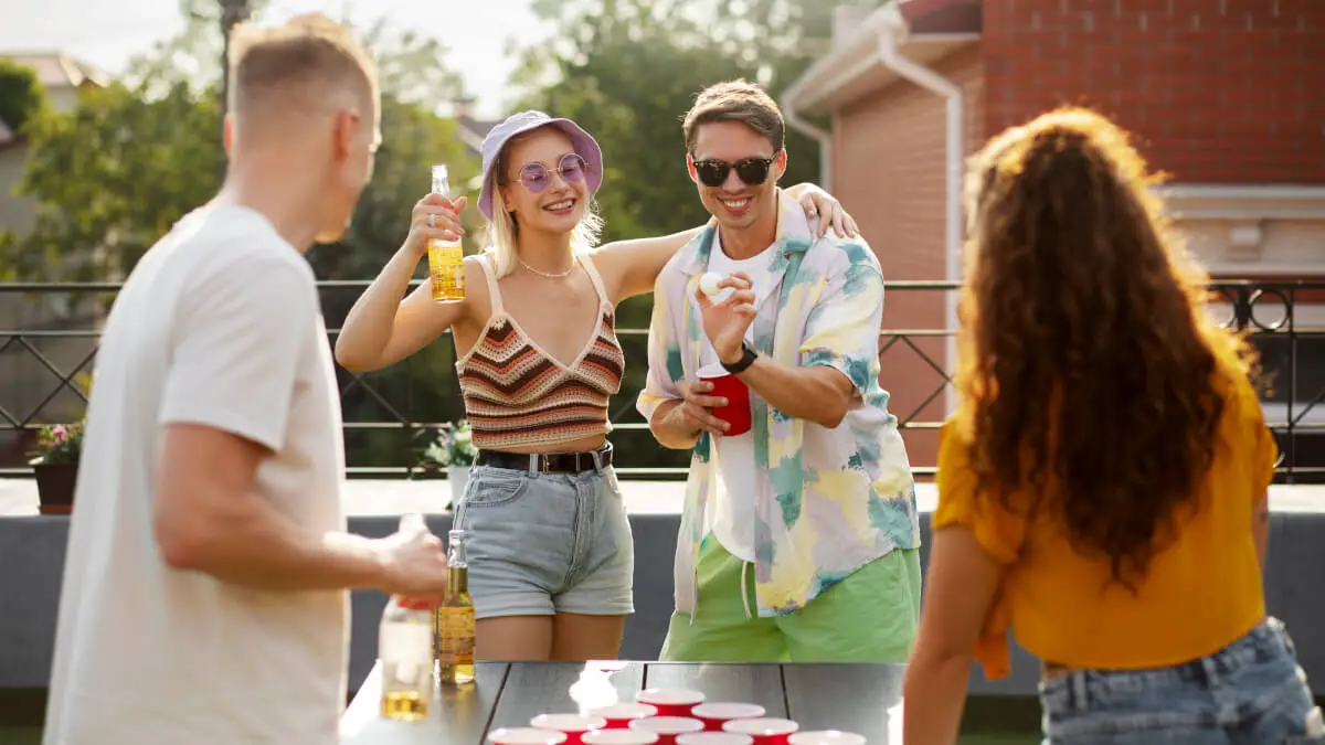 Beer pong regler illustration