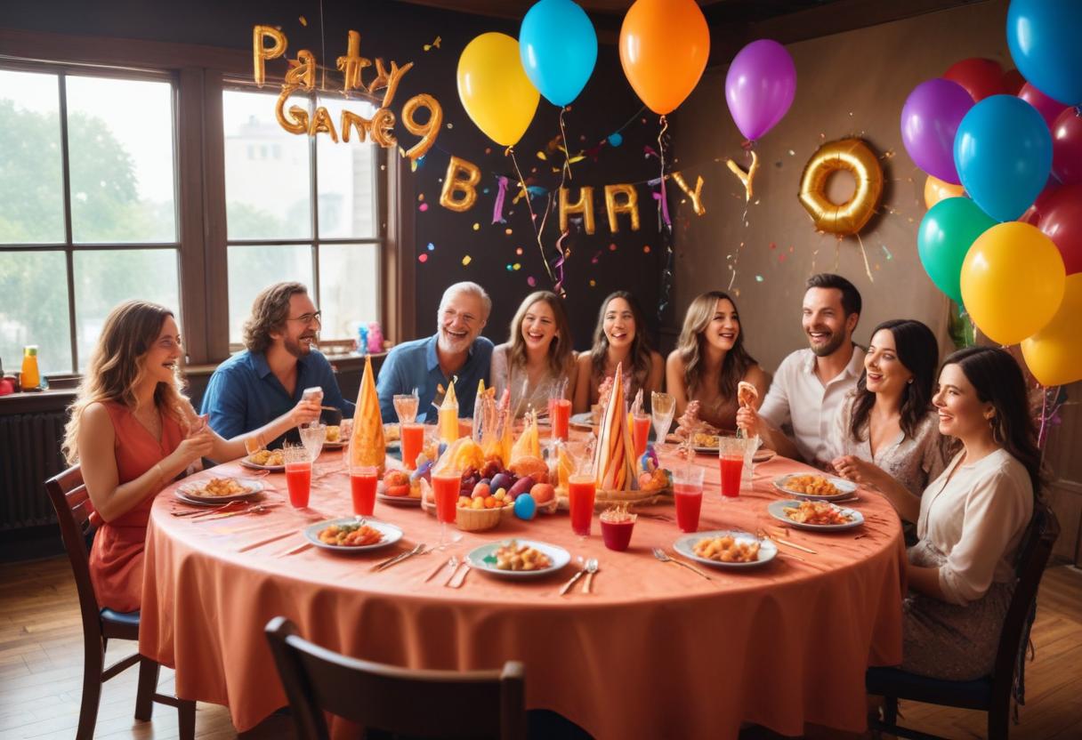 Leka fram skratt och minnen på 40-års fest illustration