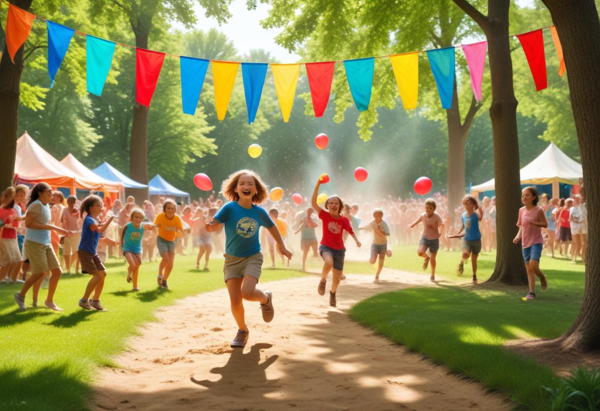 Fem roliga 5-kamp lekar utomhus att prova! illustration