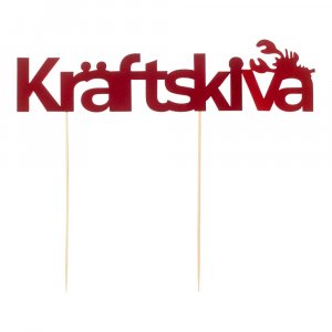 Cake Topper - Kräftskiva - Rödmetallic